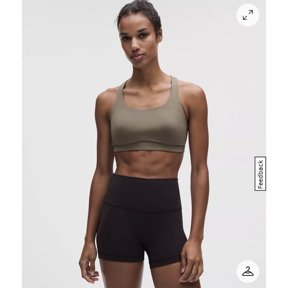 lululemon Energy Sports Bra Medium Support Evolve Cyprus Forest Women’s Size 4